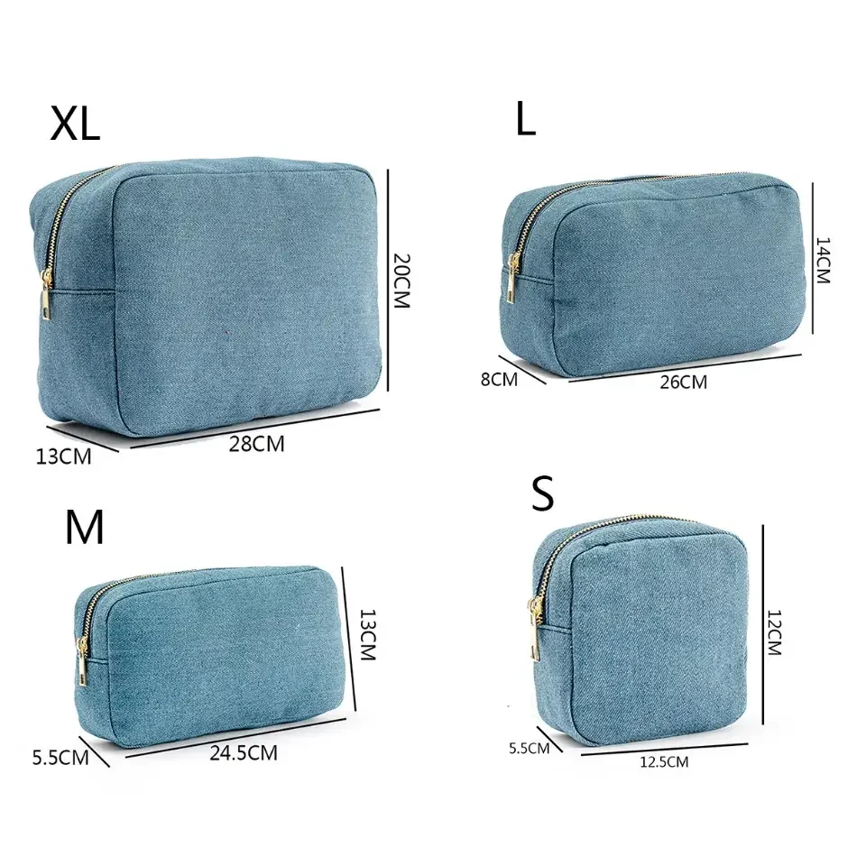 Jean Bags Stationery Storage Bag Blue Casual Denim Ladies Cosmetic Bag Travel Personality Pouch