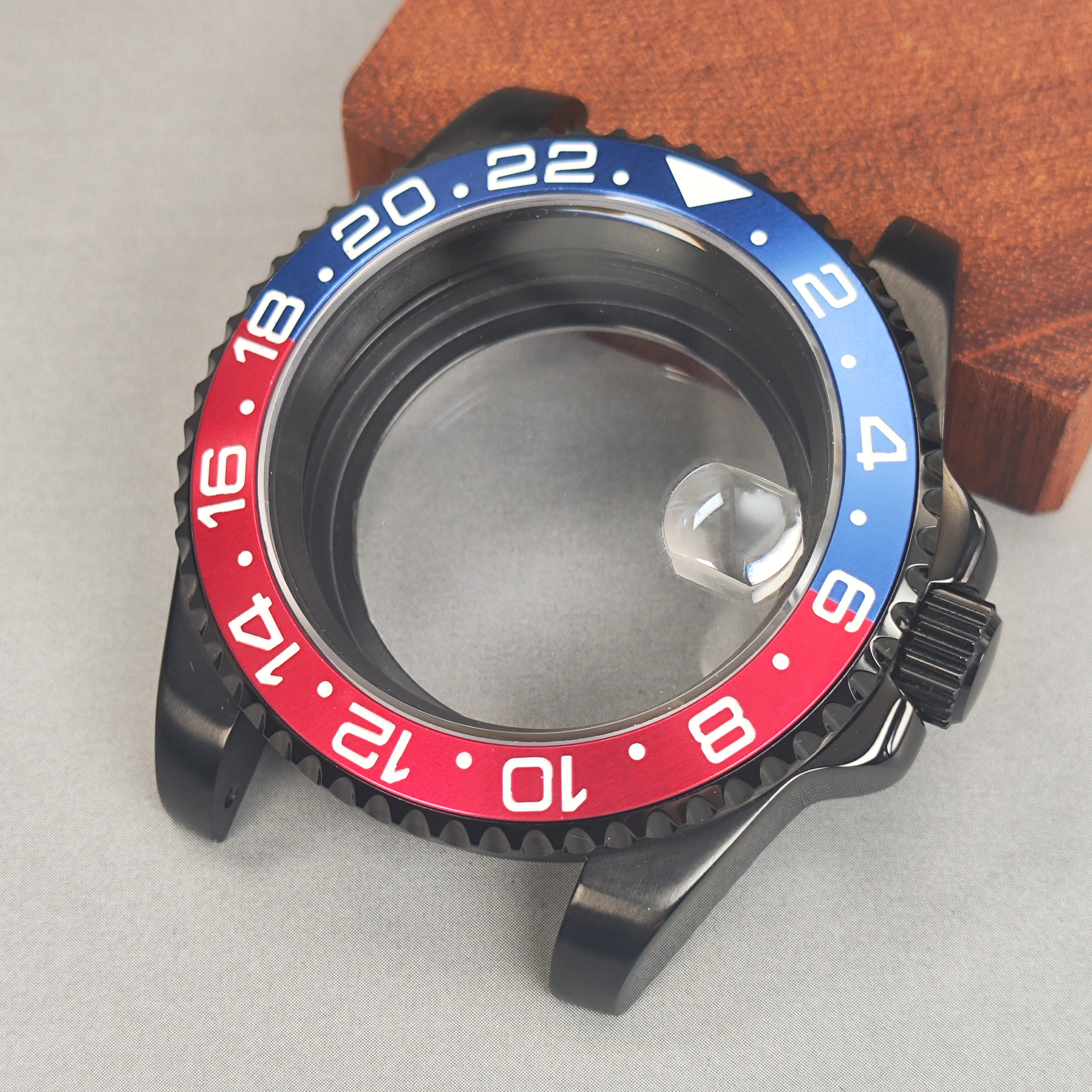 NH35 40 mm Uhrengehäuse mit Saphirglas, 120 Klicks SUB/GMT, passend für NH35 NH36 Uhrwerk, wasserdichtes Gehäuse, passend für 28,5 mm Zifferblatt-Zubehör