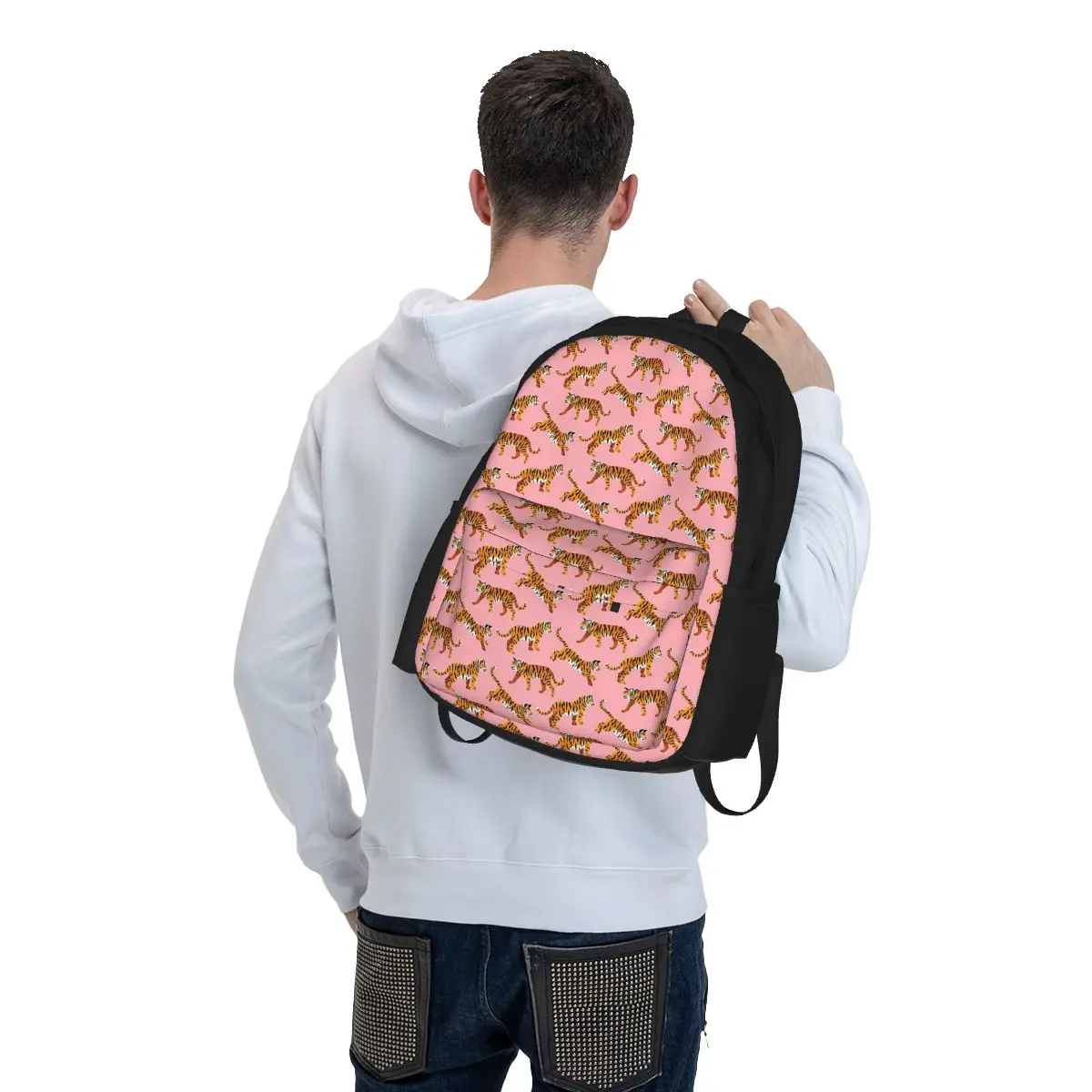 Bengal Tiger-Peachy Pink Rucksäcke Jungen Mädchen Bücher tasche Kinder Schult aschen Cartoon Kinder Rucksack Laptop Rucksack Umhängetasche