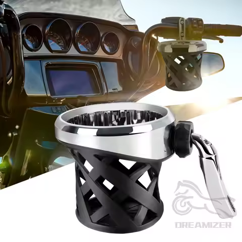 Motorcycle Cup Holder Handlebar Drink Bottle Cup Bracket Mounted For Harley Road Glide Electra Glide Dyna Softail XL883 FLHR