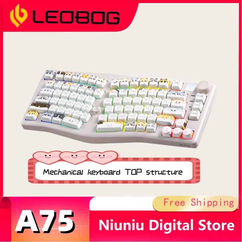 

LEOBOG A75 customized alice mechanical keyboard TOP structure wireless three-mode Bluetooth gaming e-sports office