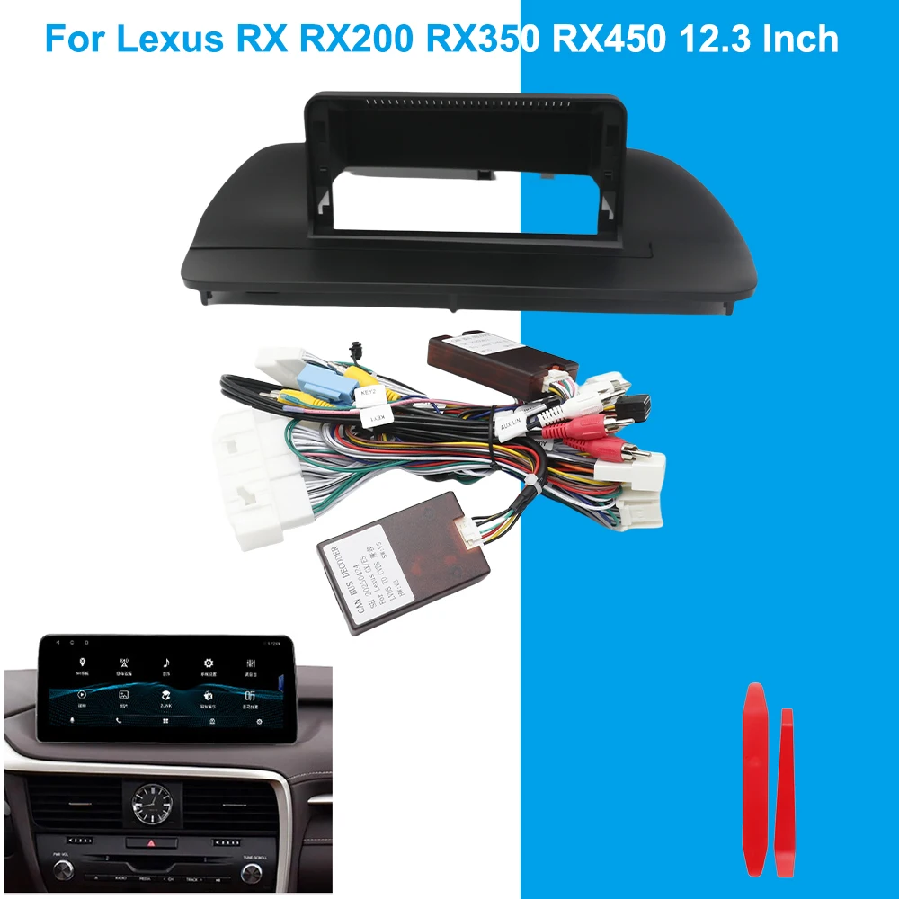 

Car 12.3 Inch Frame Fascia Adapter Canbus Box Android Radio Dash Fitting Panel Kit For Lexus RX RX200 RX350 RX450