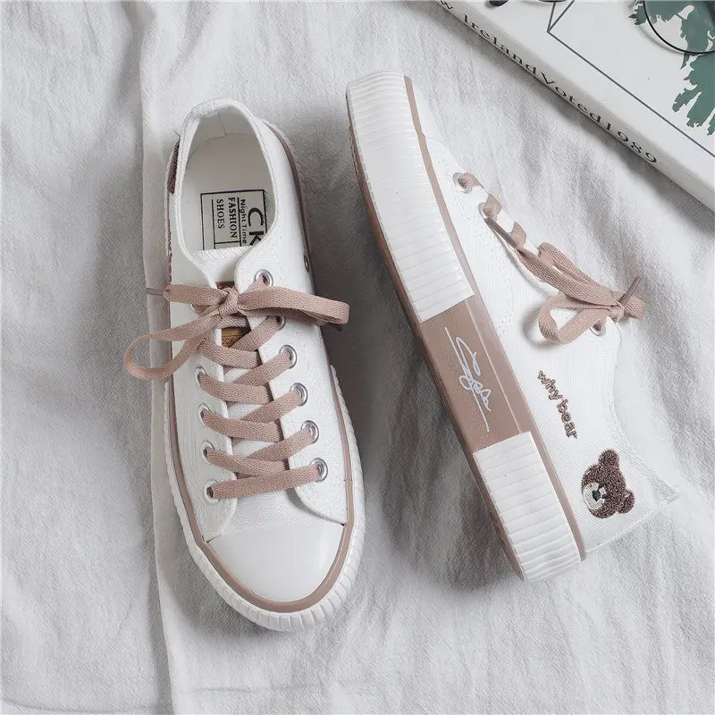 Comemore 2022 New Women\'s Sneakers Girls Bear Kawaii Shoes Sports Lolita Casual Flat Cute Spring Running Vulcanized Fashion Shoe