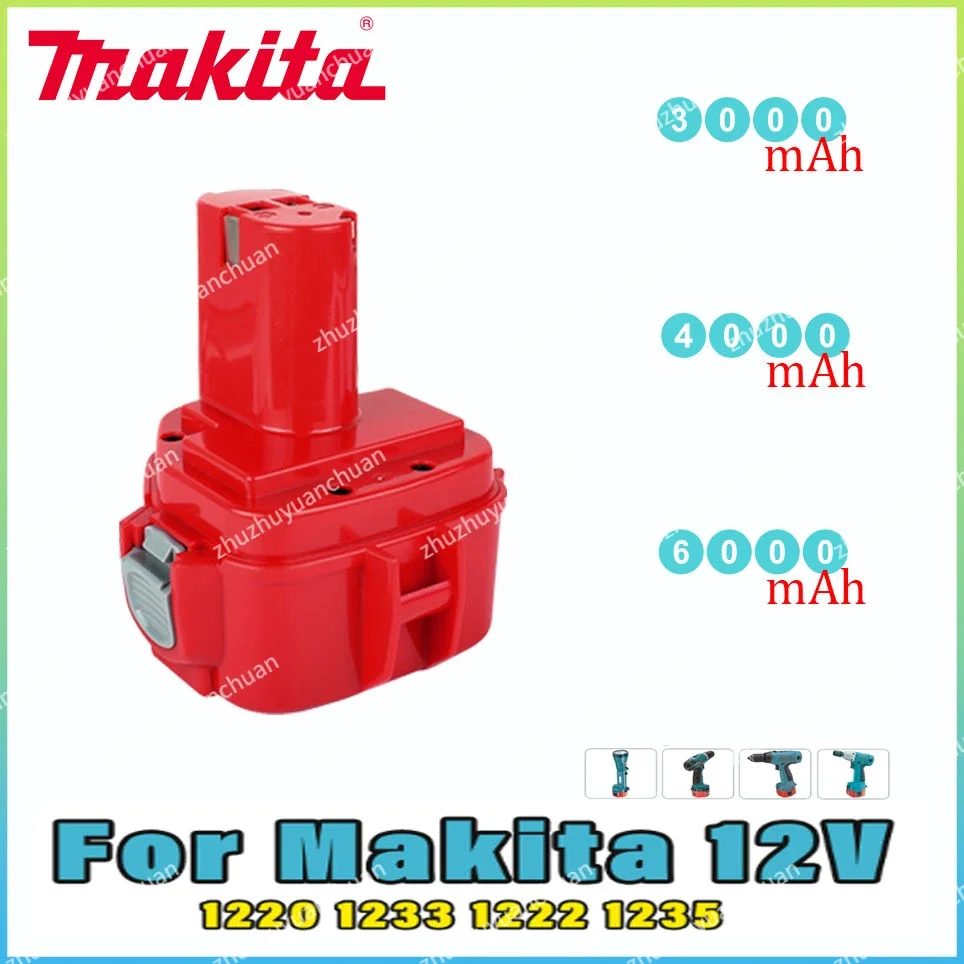 Batterie aste pour Makita Akku, outil électrique, 3,0 Ah, 4,0 Ah, 6,0 Ah, 12V, PA12, 1200, 1222, 1234, 1235, 6270D, 6271D, aster 34D, 6317D, 8270D