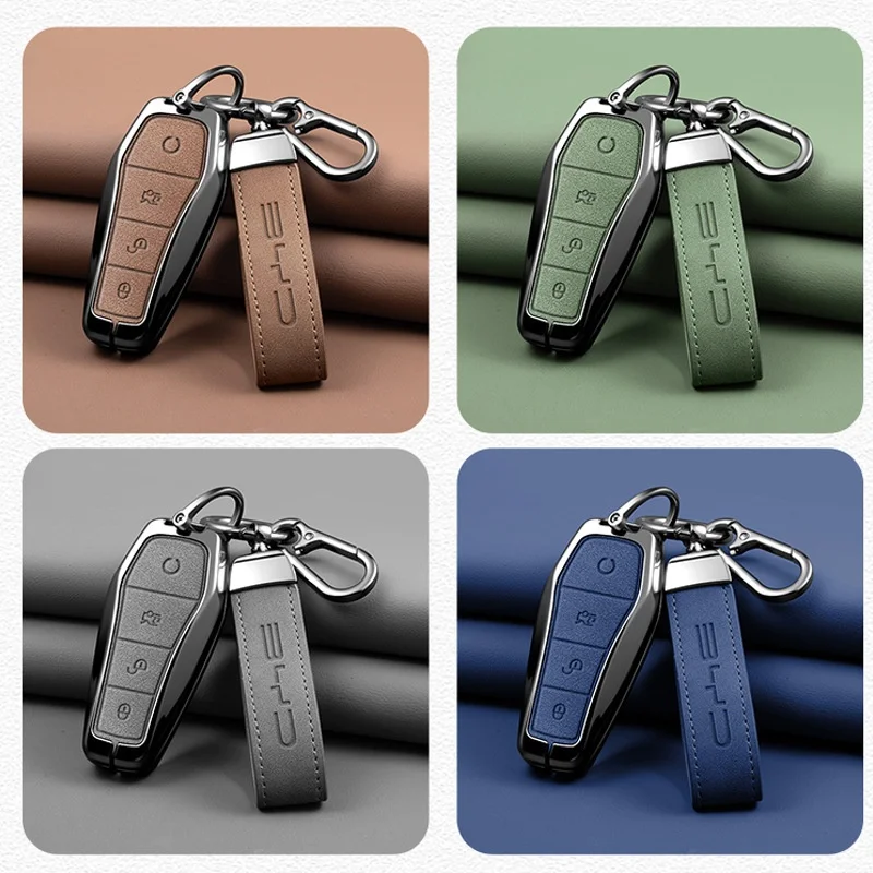 حافظة مفاتيح من سبائك الزنك للسيارة BYD Song Plus Atto 3 Han EV Yuan Tang DM 2018 Qin Seal Dolphin E2 ملحقات داخلية