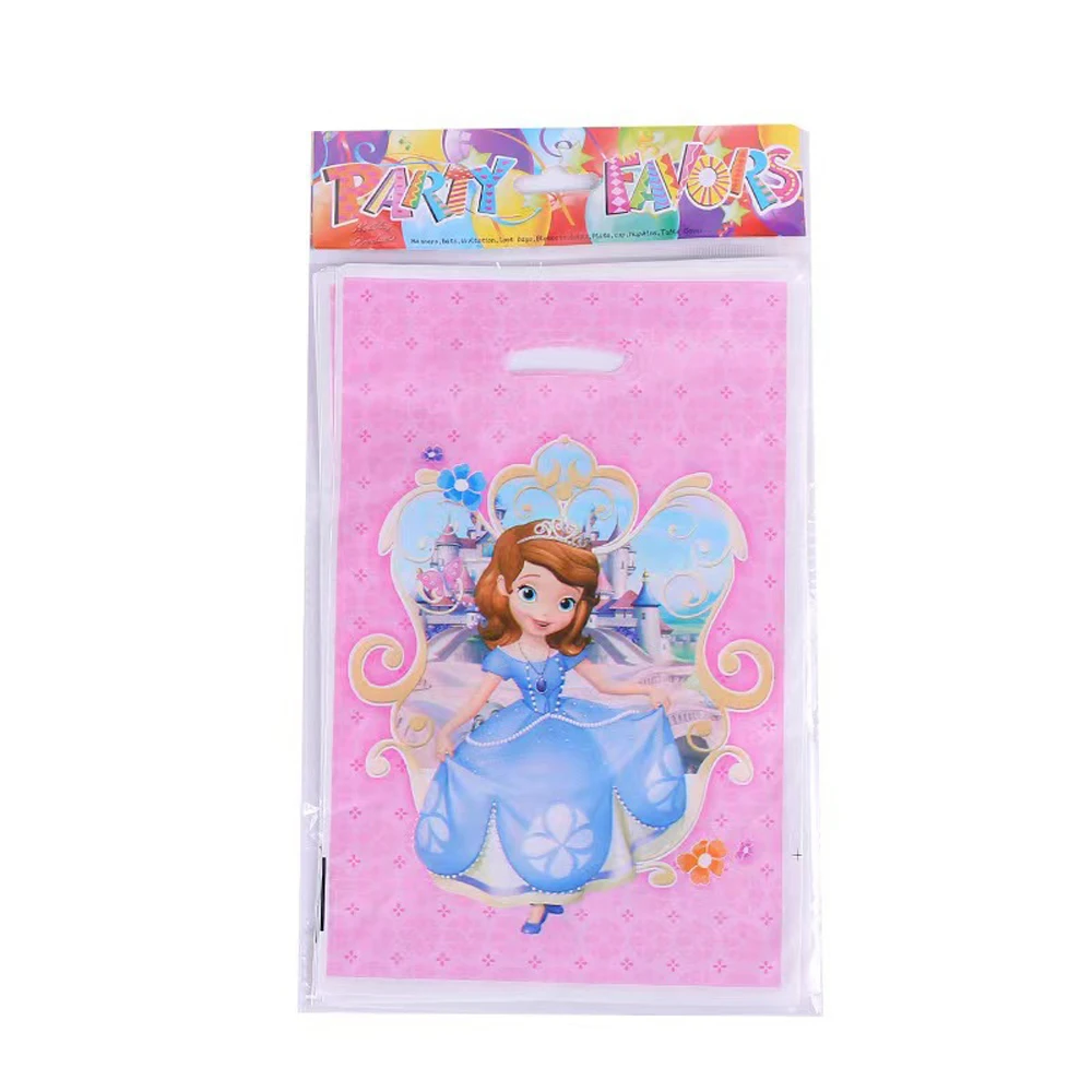 10pcs/lot Kids Girls Favors Sofia the First Theme Happy Birthday Party Gifts Surprise Candy Bags Decorations Loot Bags