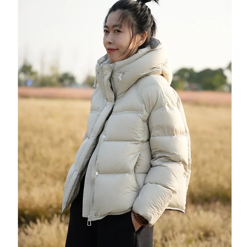 Veste courte en coton pour femmes, Version coréenne, amincissante, élégante, Ultra douce, Style pain épais, dos tortue, manteau chaud, vêtements d'extérieur