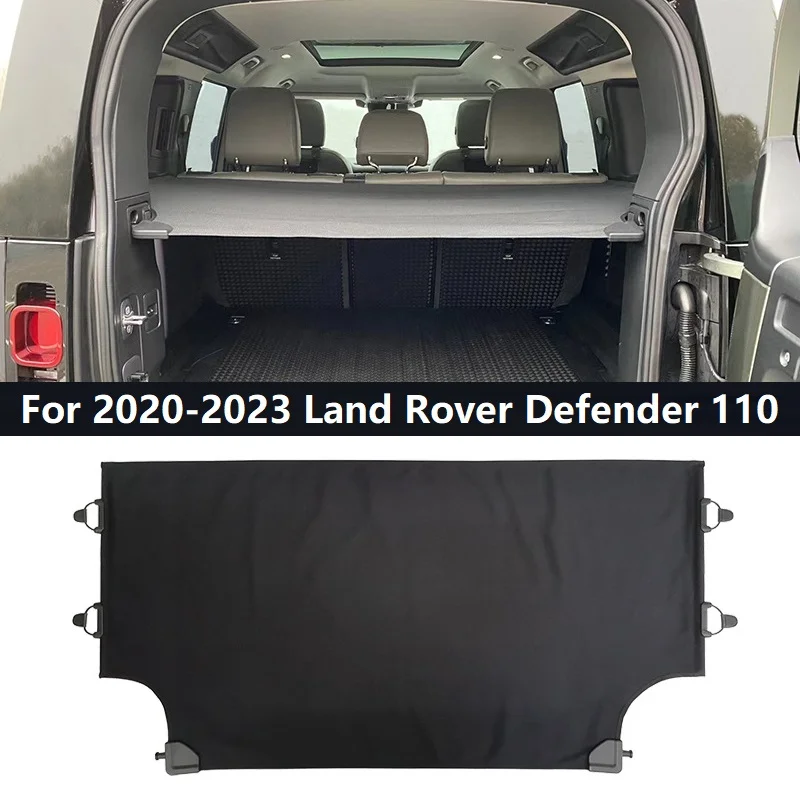 Car Rear Trunk Curtain Cargo Cover Storage Bag Net For 2020-2023 Land Rover Defender 110 Stowing Tidying Auto Accessories