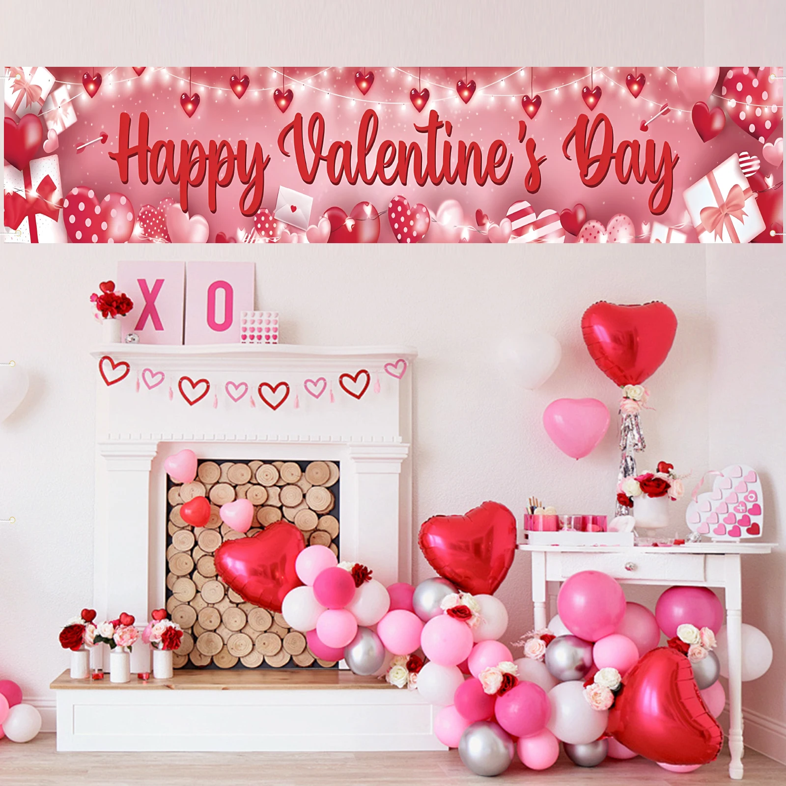 Happy Valentines Day Banner Valentine Yard Banner for Valentines Outdoor Decorations | Valentines Banner for Valentines Decorati