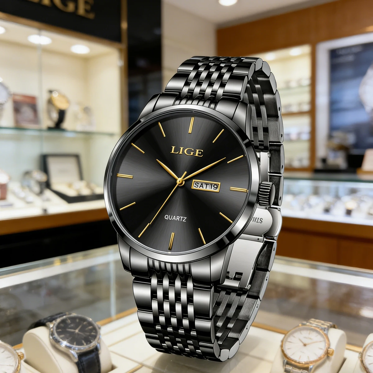 FOXBOX Original Luxury Male Watch Waterproof Luminous Date Week Sports Men's Watches Classic Business Quartz Leather Men Watch
