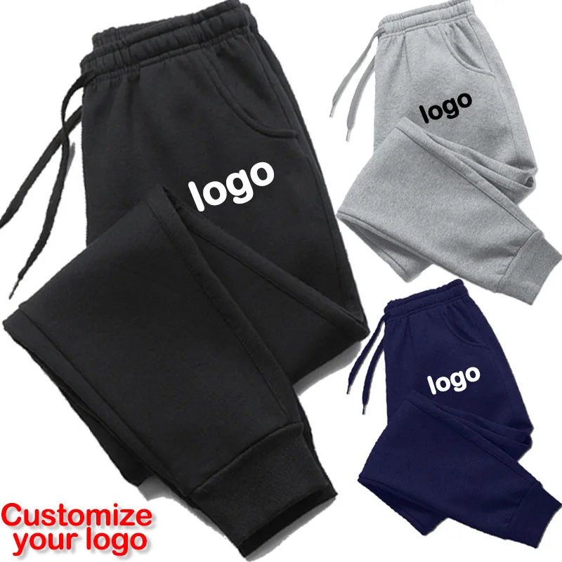 

DIY customizes your logo for men's slim fit casual pants, sports pants, autumn and winter women's fitness sweatpants