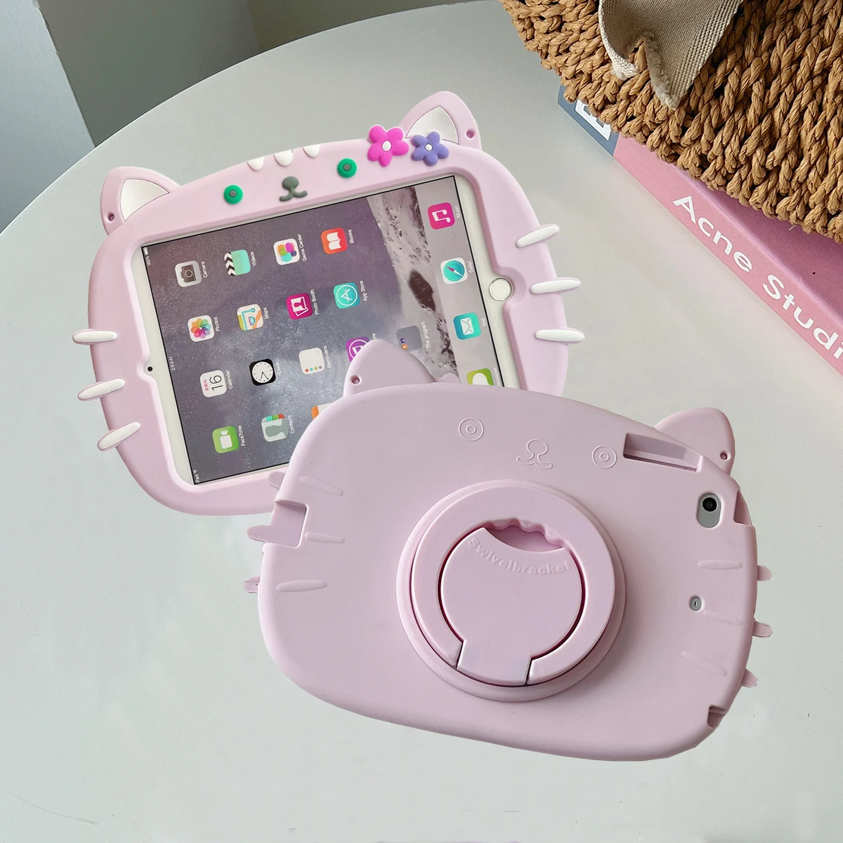 Hülle für Samsung Galaxy Tab A9 Plus 11 Zoll, A9 8,7 Zoll, A8 10,5 Zoll, S6 Lite 10,4 Zoll, A7 Lite T220, T500, T510, T290, Kinder-Cartoon-Tablet-Ständerhülle