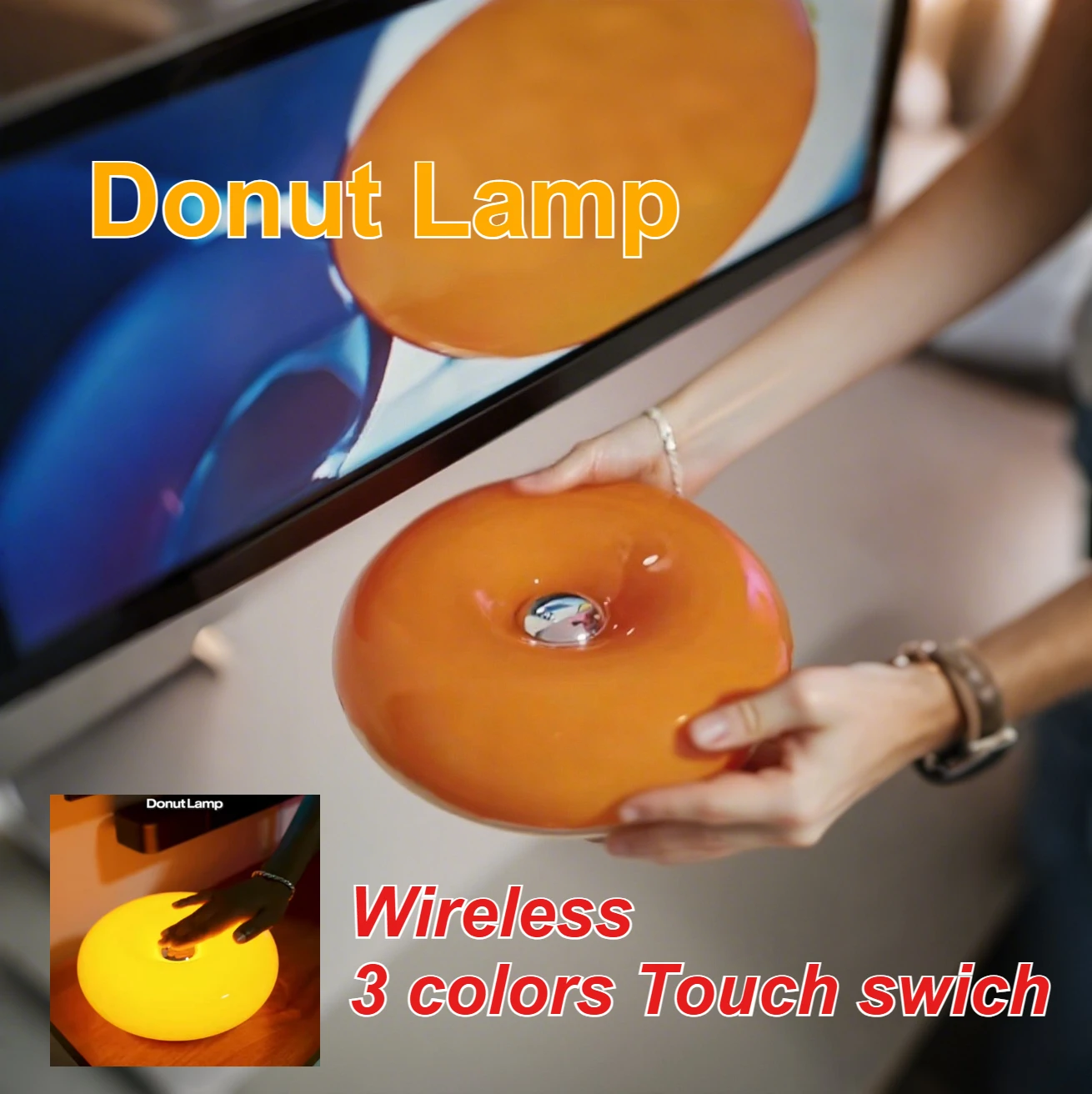

Donut Lamp WirelessTable Lamp Bedroom Ambient Light Bedside Decorative Light Living Room Dining Room USB Plug Charing