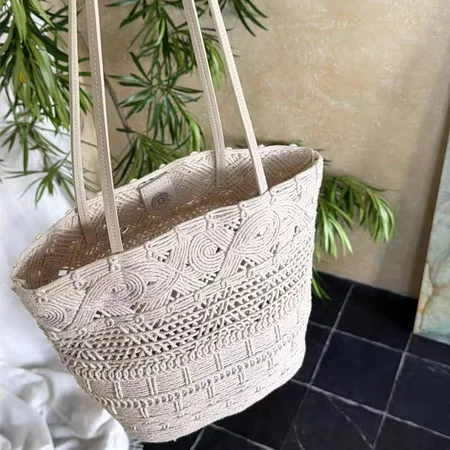 2026-new-fashion-handwoven-wax-rope-hollow-out-tote-bag-single-shoulder-large-beach-vacation-women's-bag-basket-shape-double