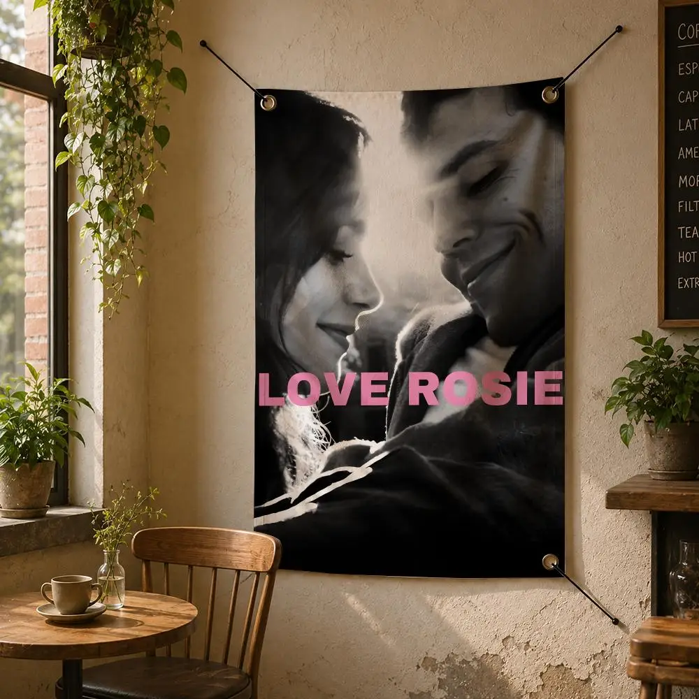 Movie L-Love, Rosie Flags Flag Banner Wall Hanging for Bedroom Dorm Room Home Bar Party Indoor Outdoor Wall Decor