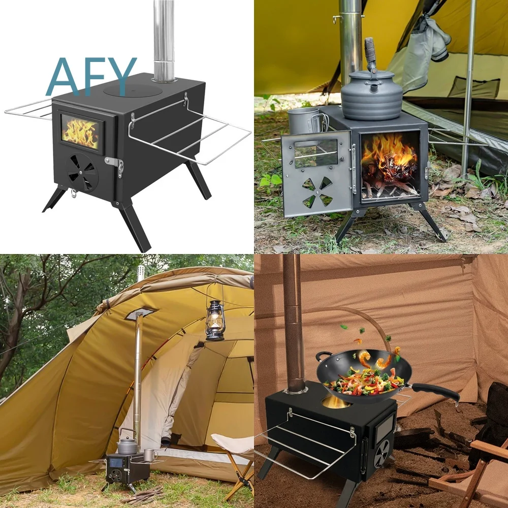 Portable Foldable Wood Stove for Outdoor Camping Picnic Tent Home Indoor Heater Cookware Wholesale Fire Pit Stove for