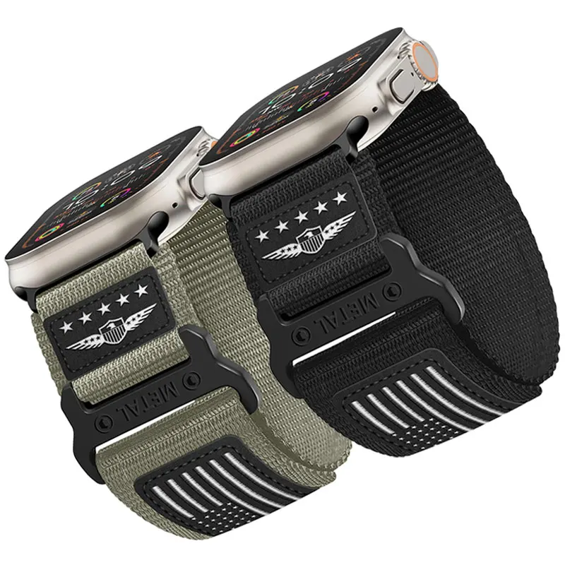 Nylon Strap For Apple Watch 10 42/46mm 45/44/38/40/41mm Leather+Woven Smartwatch Band Bracelet iWatch 10987SE6543 Ultra 2 49mm