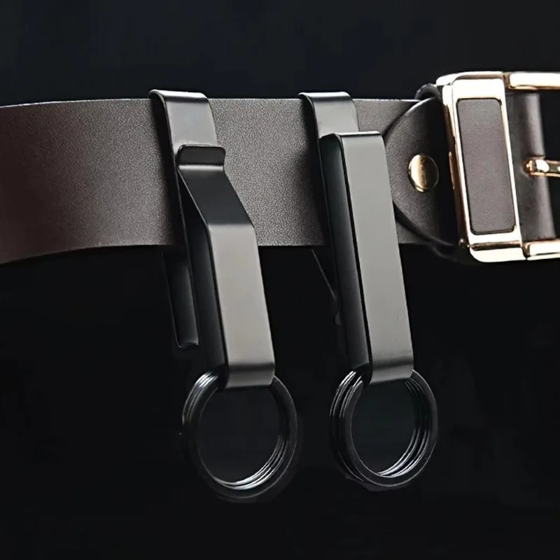 1PC Stainless Steel Belt Hook Carabiner Car Keychain Belt Hanger Bottle Hook Camp Water Holder Tactical Outdoor EDC Buckle Tool
