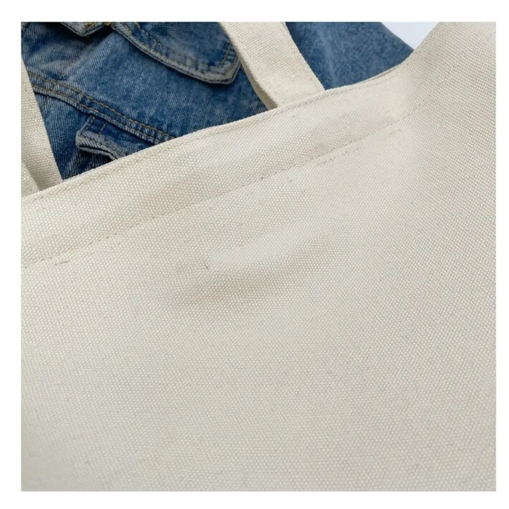 Large Capacity Canvas Shoulder Handbag Women Simple Letter Tote Bag Fashion Casual Commuter Daily Office Shopping Purse