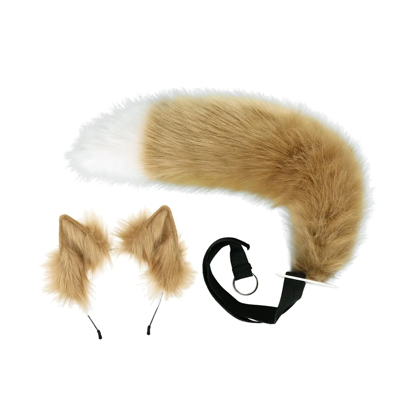 Faux Tail Fox ใช้งานง่าย Furry Headband คลิปหูสำหรับสาวชุดเด็กอุปกรณ์เสริม Cosplay ชุด Masquerade