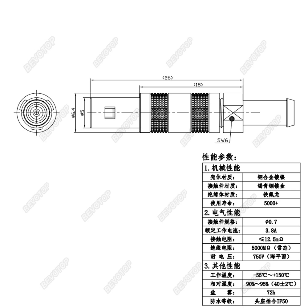 Cavo BEVOTOP da C5 a C5 compatibile con connettore LEMO FFA 00S Pigtail RG316 per rilevatore di difetti ad ultrasuoni di alta qualità