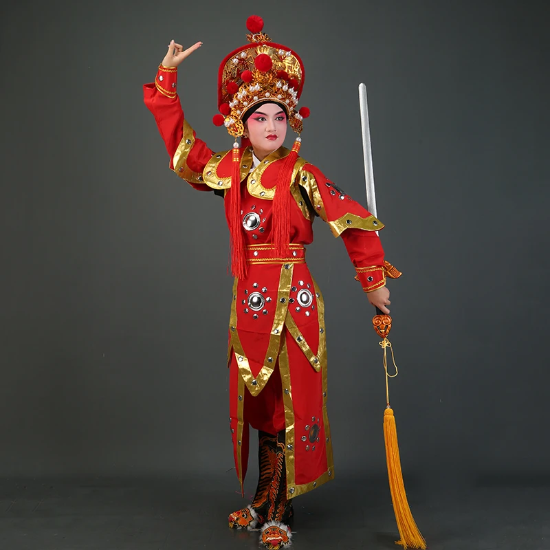 Chinese Opera Mulan Costume Female General Clothing Yuju Drama HuaMulan Ethnic Ancient Garment Dance Stage Performance Outfit