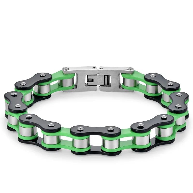 

2026Trending Couple Bracelets Creative Bike Chain Design Stainless Steel Hip Hop Style Fashion European & American Men's Jewelry
