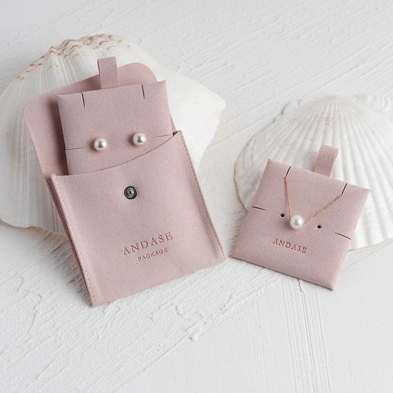 200 Sets custom jewelry package pouches bag with insert card Logo printed earrings necklace packaging bags with button wholesale