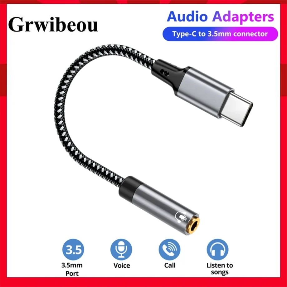 

Type C To 3.5mm Jack AUX Cable for iPhone 15 Samsung MacBook Lightning to 3.5mm Headphone Audio Adapter for Xiaomi iPhone14 13