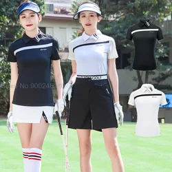 2021 Women New Summer Golf T-Shirt Outdoor Sports Clothes Short Sleeve Polo Shirt Ladies Breathable Slim Tops Sportswear