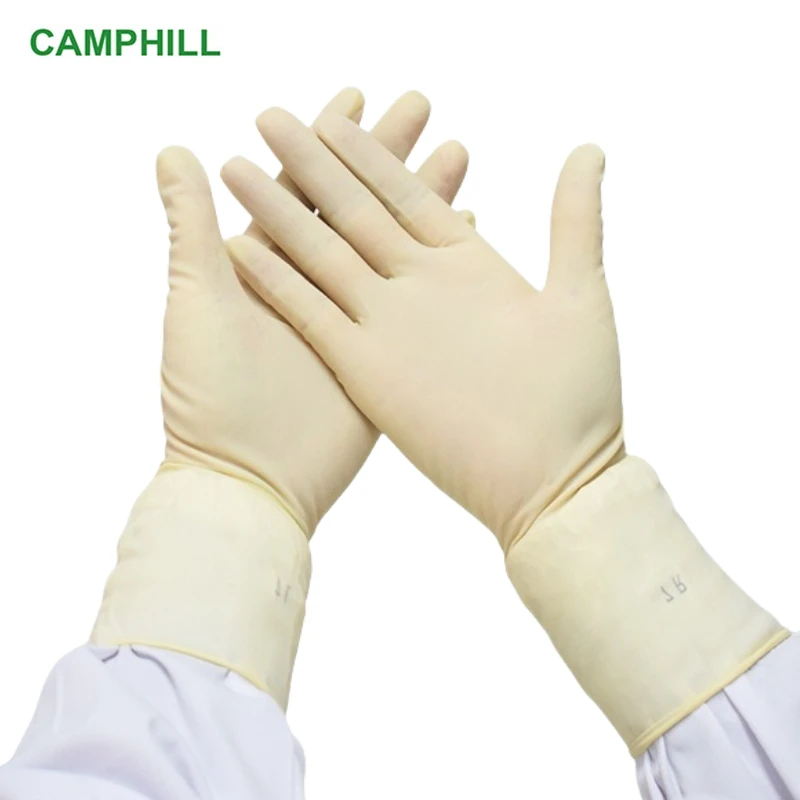 Genuine palm pitted surface disposable latex gloves independent packaging Laboratory aseptic environment dust-free gloves