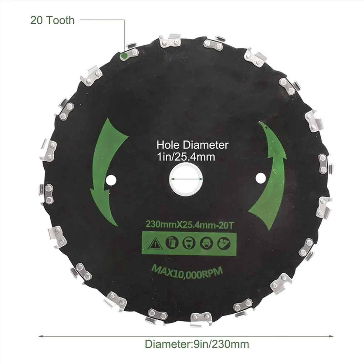 

A23PBG 2 шт. 9-дюймовые лезвия для газонокосилки с зубьями цепной пилы, 20 зубьев, для бензиновых и электрических триммеров, для сада (B)