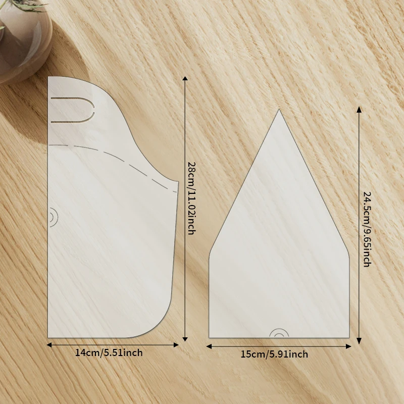 NUBECOM 2pcs Bento Bag Sewing Template, DIY Portable Household Handbag Quilting Template Made Of Durable Clear PET Material - view 6