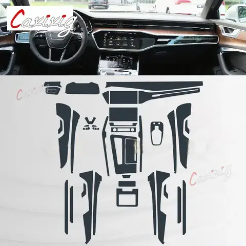 Audi A6 A7 C8 2019-2023Car 인테리어 센터 콘솔 투명 TPU 보호 필름 안티 스크래치 수리 필름 액세서리 수리