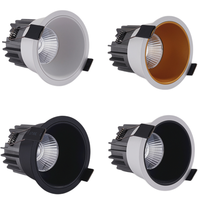 Dimmable Recessed Anti Glare COB LED Downlights 7W/9W/12W/15W LED Ceiling Spot Lights AC85~265V Background Lamps Indoor Lighting