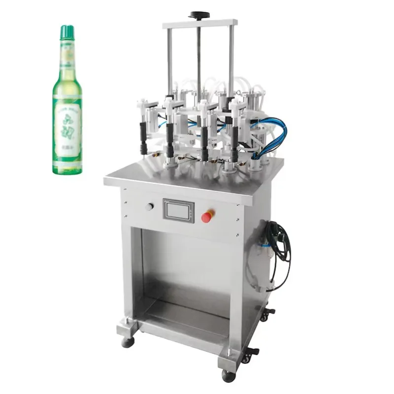 Glass Bottle Vacuum 4 Heads Perfume Liquid Filling Machine,Liquid Filler Equipment Perfume Semi-Automatic Filling Machine