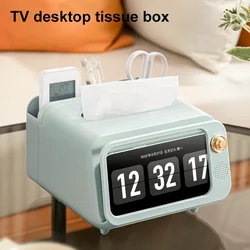 TV Tissue Box Organizer with Mobile Phone Holder Desktop Paper Holder Dispenser Creative Tissue Canister Storage Napkin Case New