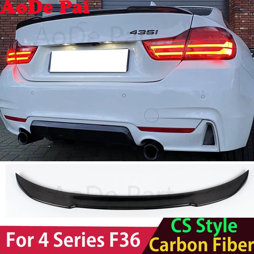 

F36 Spoiler CS Style Carbon Fiber Rear Trunk Wings Ducktail for BMW 4 Series F36 4 Door Gran Coupe 2014-2020 418i 420i 428i 430