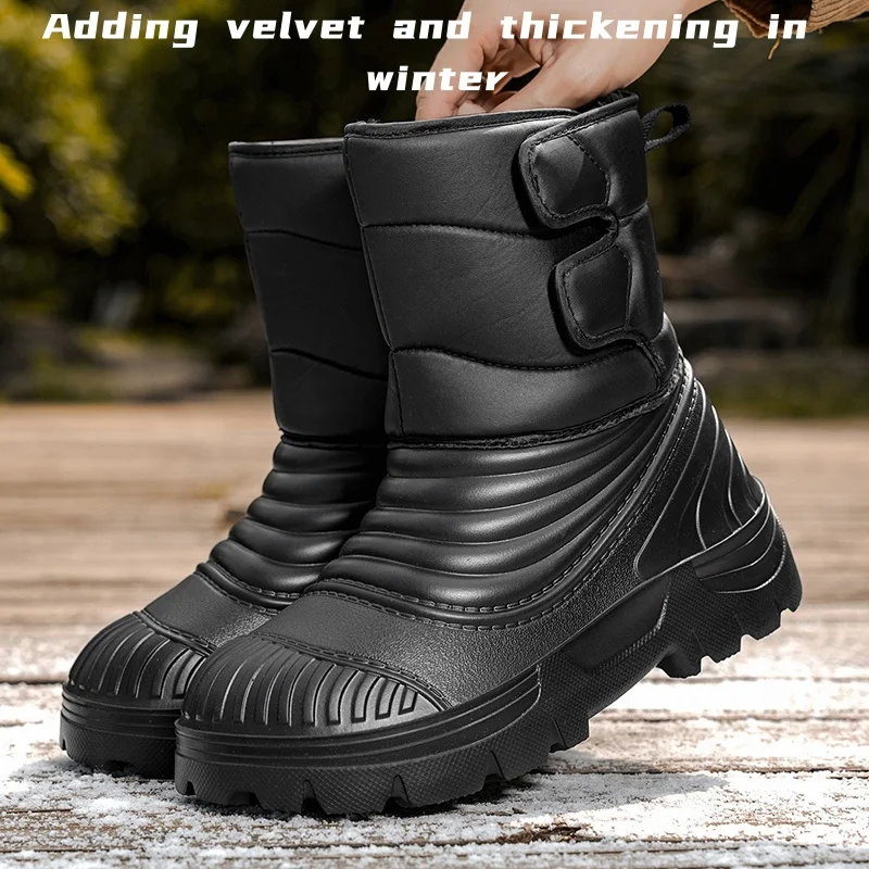 New Men's Winter Snow Boots Thickened Waterproof Windproof Warm Boots Comfortable Outdoor Mountaineering Men's Boots Plus Size