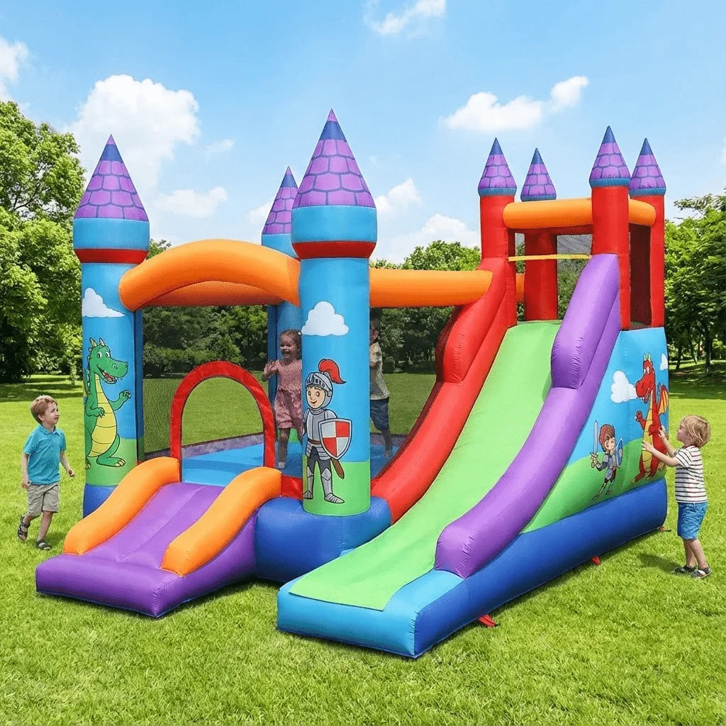 Durable Commercial PVC Tarpaulin Inflatable Bounce House Slide Big Colorful Jumping Castle Moonwalk Jumper for Kids Playing