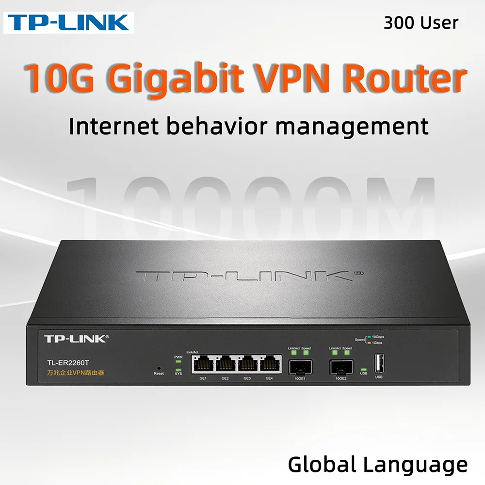 TP-LINK  TL-ER2260T Full Gigabit Router 10G SFP Quad Core ARM CPU AC Management Network Management VPN 10000M Routers