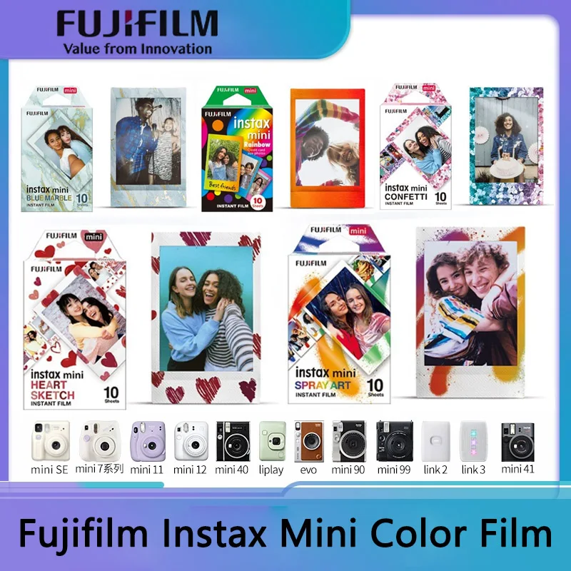 10 - 60 hojas Fujifilm Instax Mini 12 11 8 9 película Fujifilm Instax Mini película a Color para 70 7s 50s 50i 90 25 Share SP-1 2 cámara