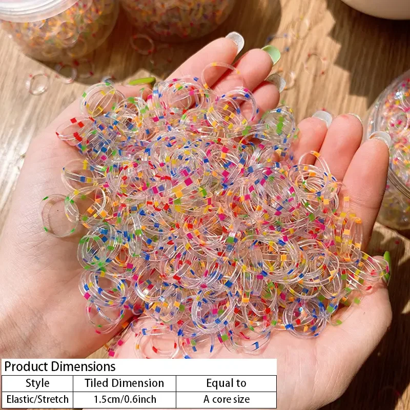 800 Pcs Girls Disposable Rubber Band Does Not Hurt Hair Small Childrens Scrunchies Head Rope Cute Baby Color Headdress