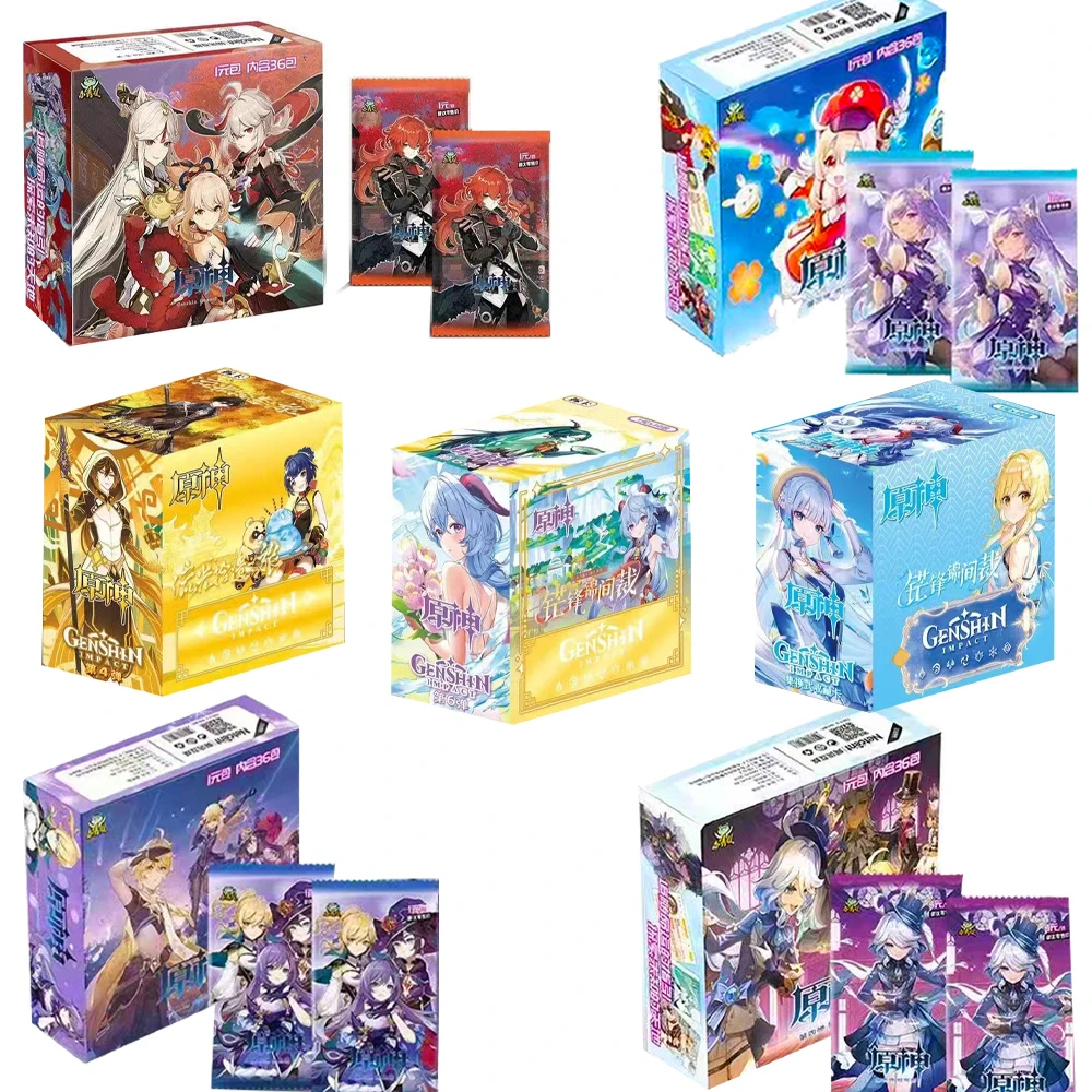 

New Genshin Impact Cards Anime Project TCG Game Lumine Booster Box Collection Cards Games Rare Card Toys Birthday Gifts