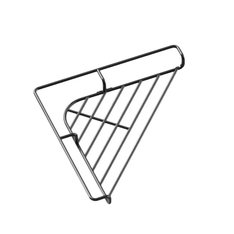 Stainless Steel Kitchen Sink Corner Rack Punch-free Dish Drying Stand with Quick Drainage for Small Countertop