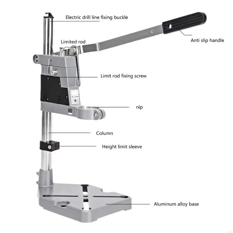 Aluminum Alloy Workbench Press Stand Vise Bench Clamp Angle Portable Drill Grinder Bracket Frame for Handmade Carpentry DIY