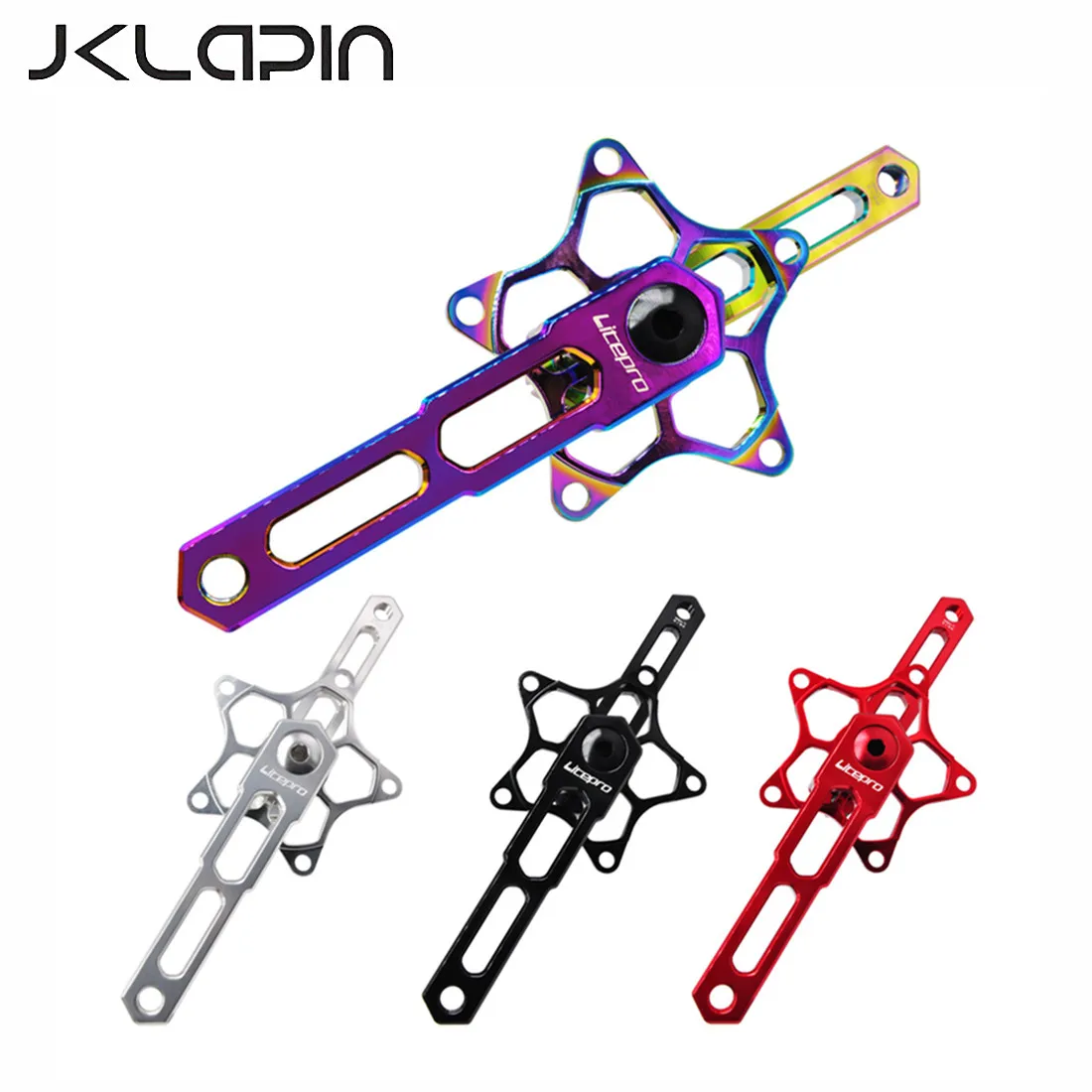 JKLapin Litepro Lightweight 130BCD Integral Hollow Stars Crank Folding Bicycle Aluminum alloy Five Claw Crank Bike Parts