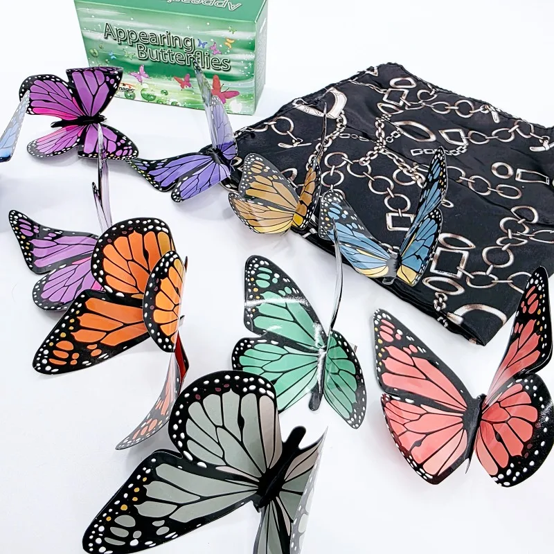 Silk to Butterfly Magic Set Professional Appearing Butterflies Kit Close-Up & Stage Magic Vanishing/Transformation Accessories