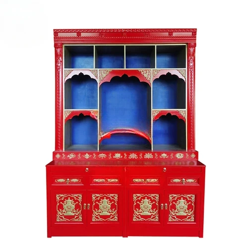 Chinese Style Clothes Closet Buddha Cabinet Worship God Shed Solid Wood Tibetan Tantric Altar Cabinet furniture