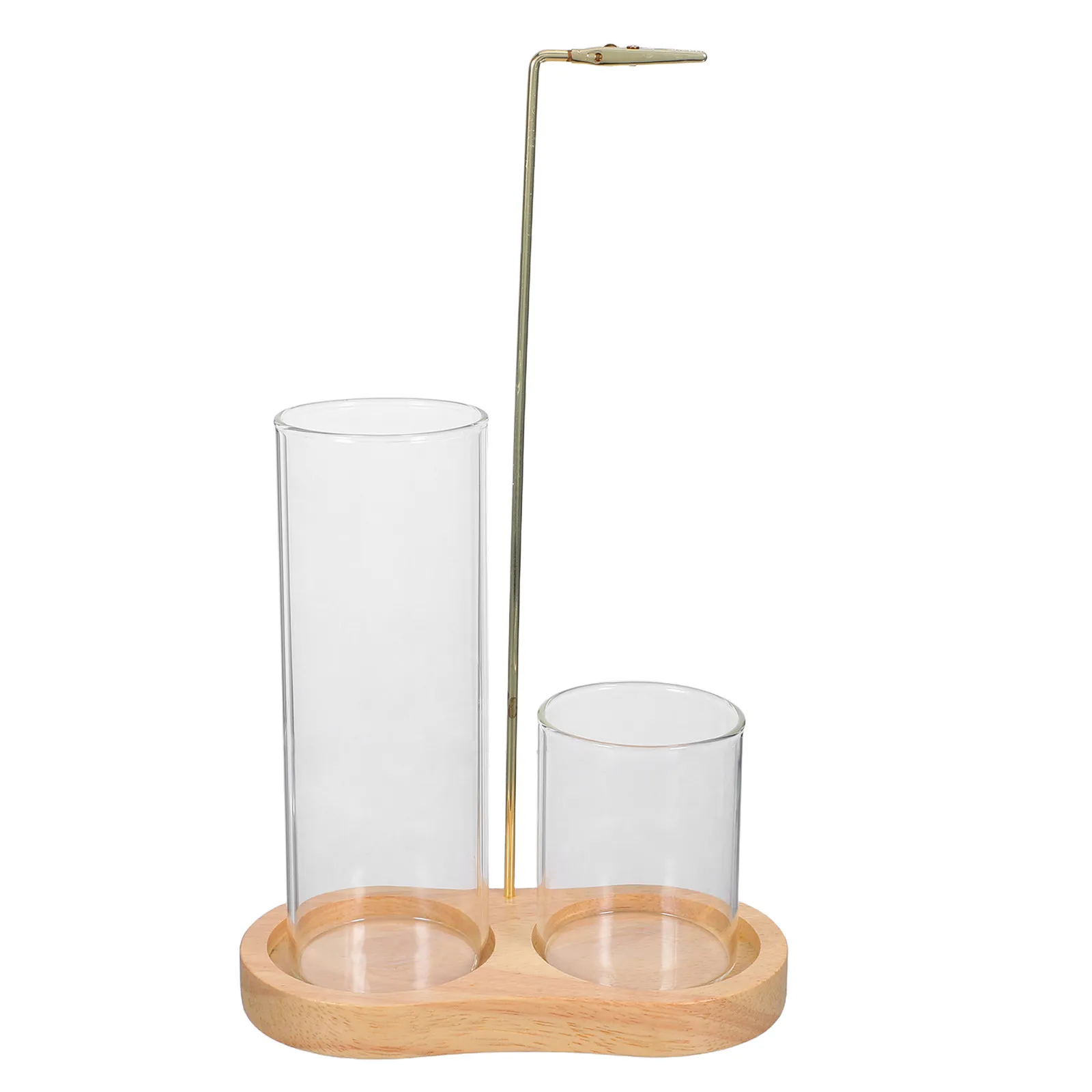 Incense Sticks Holder Glass Upside-Down Anti-Ash Flying Yoga Meditation Home Decoration Khaki Wooden Incense Burner